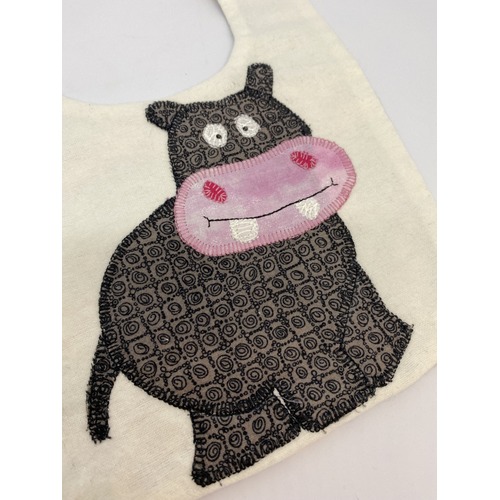 Holly the Hippo - Handcrafted Bib - Image 2