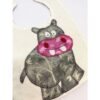 Heidi the Hippo - Handcrafted Bib - Image 2