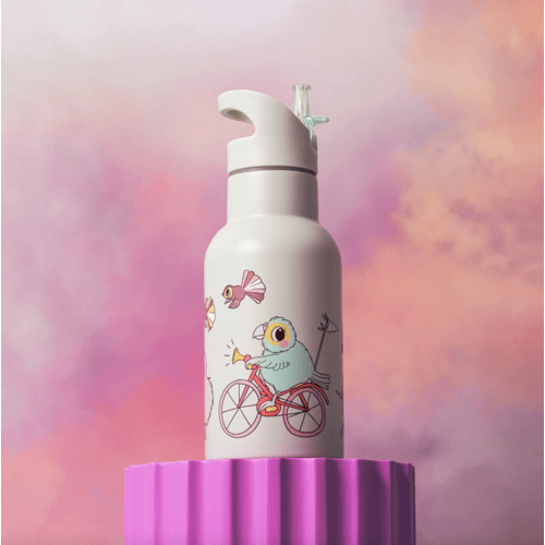 Kuwi Stainless Steel Drink Bottle + 2 Lids - Image 4
