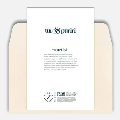 Tūī & Pūriri Greeting Card - Image 2