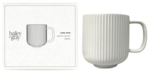 Bailey + Gray Matte White Luna Mug 350ml