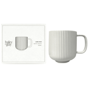 Bailey + Gray Matte White Luna Mug 350ml