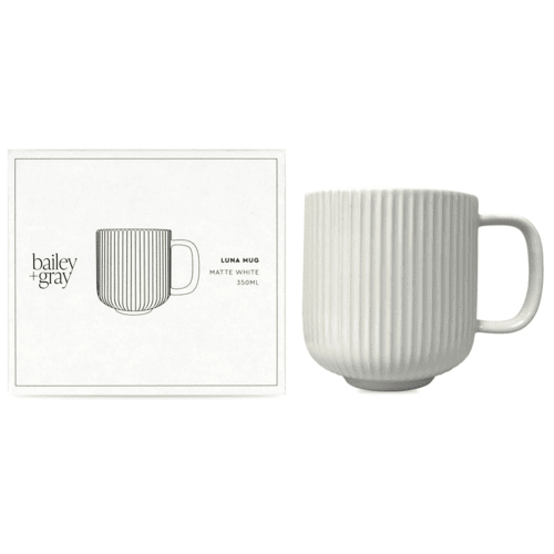 Bailey + Gray Matte White Luna Mug 350ml