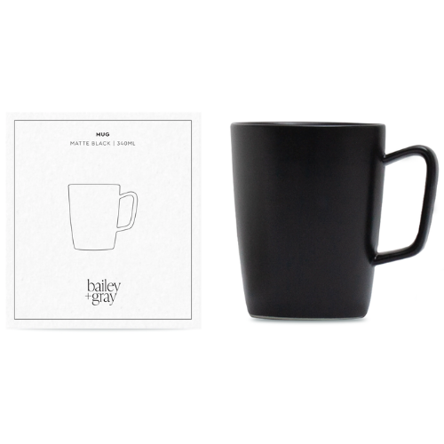 Bailey + Gray Matte Black Mug 340ml